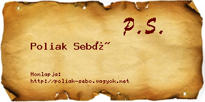 Poliak Sebő névjegykártya